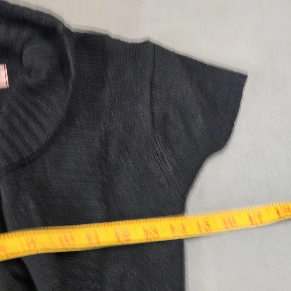 粉红色天使毛衣连衣裙女孩大号 14 黑色圆领短袖扣针织 — 第 2/4 张图片