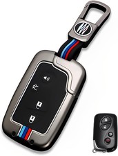for Lexus Key Fob Cover Case, Metal Shell Smart Holder Compatible Gray