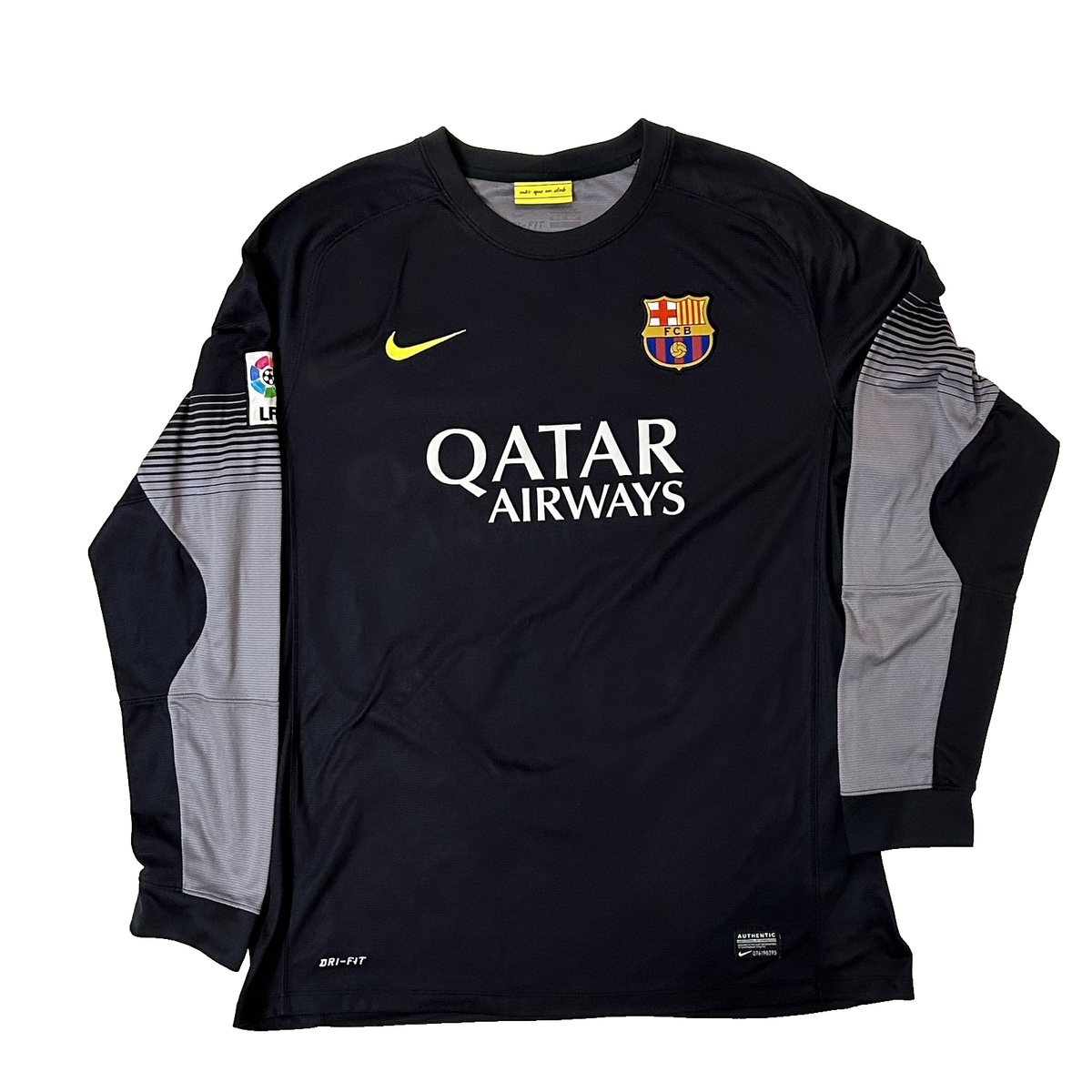 Barcelona 2013 2014 Black Goalkeeper Football Jersey Home Nike