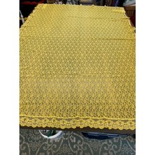 Yellow Lace Rectangular Bed Coverlet?, Tablecloth?, Vintage, Lace, Ruffle
