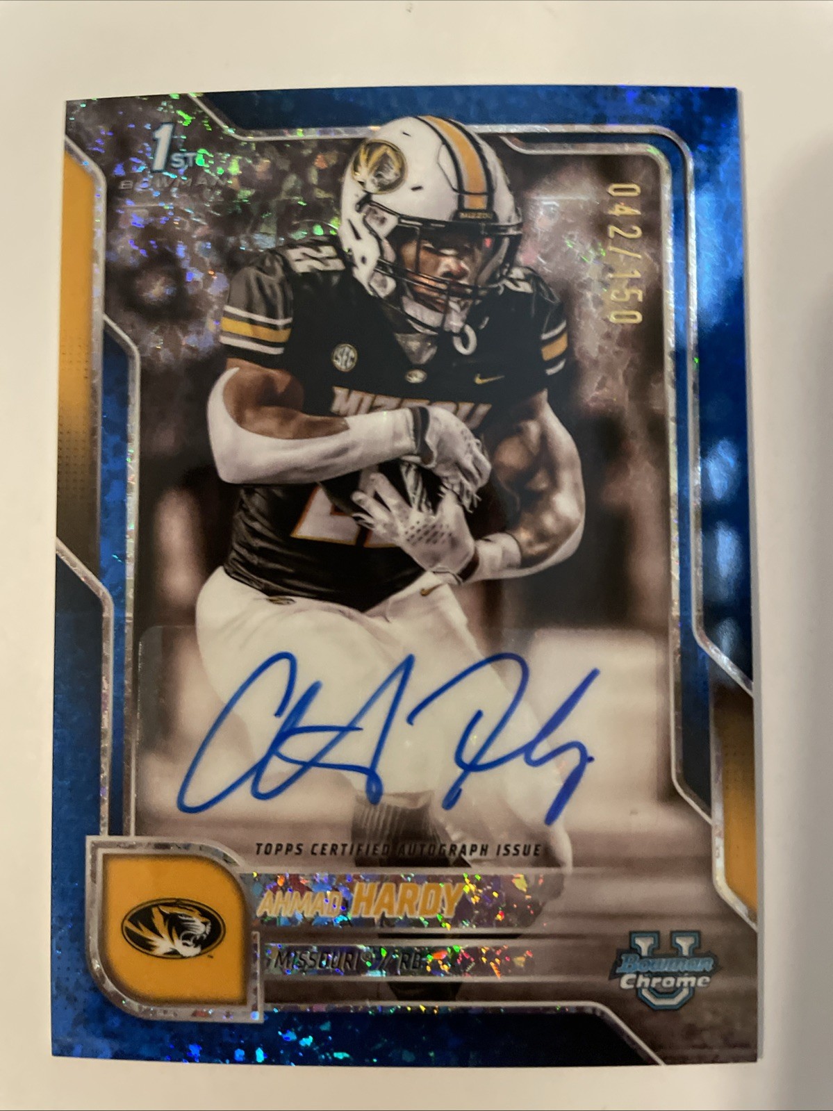 Ahmad Hardy Auto #42/150 2025 Bowman U Chrome BCA-AHA Blue Mini-Diamond Vandy