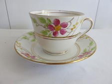 Antique Phoenix Bone China, T. F & S. LTD. Teacup & Saucer, England, Hand-Painte