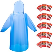50 Pack Disposable Rain Ponchos  Bulk Waterproof Emergency Rain Gear for Adults