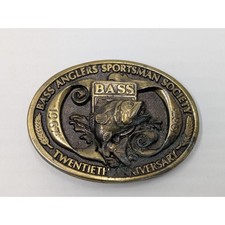Vintage BASS Anglers Sportsman Society 20th Anniversary Belt Buckle 1967-1987