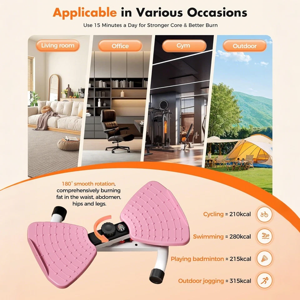 Máquina de torção de cintura com faixas de resistência equipamento de ginástica em casa fitness portátil - Imagem 4 de 4