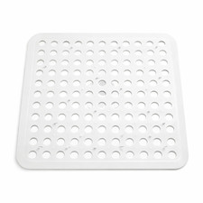 2 Pack Kitchen Sink Mat Non Slip Drain Pad Protector Dish Drying Mat White