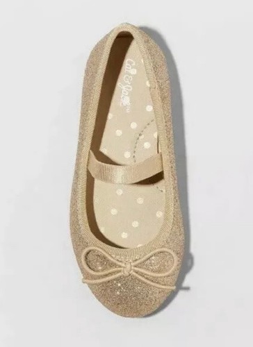 Cat & Jack hellgoldene Kleinkind Mädchen Lusela Prinzessin Ballerinas Größe 5 - Bild 2 von 2