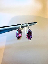 Estate 14K Yellow Gold Amethyst Earrings