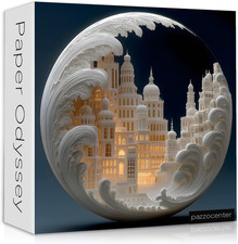 Impossible Landscape Puzzles for Adults 1000 Pieces,White Paper Cut Art Cityscap