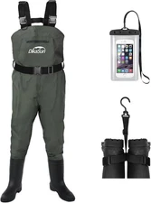 Fishing Waders for Men Women, Waterproof 2-Ply Nylon/PVC Chest Wader with Boots
