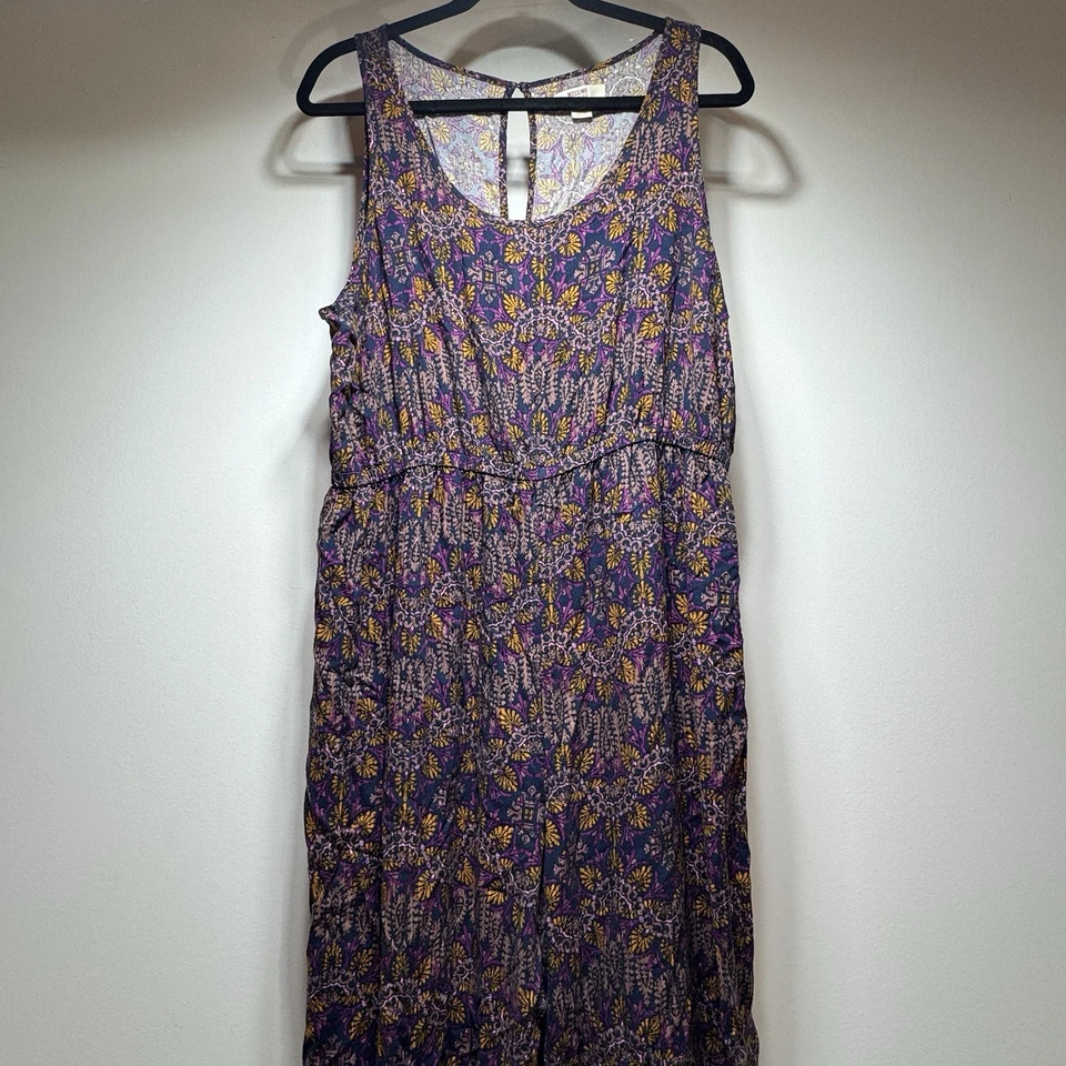 Mossimo Mono Sin Mangas Talla XXL Camiseta sin Mangas Púrpura Negro Floral Ligero Foto 4 de 4