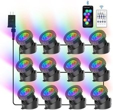 RGB Underwater Pond Lights, Super Bright LED Submersible Fountain Light Colored