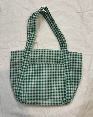 Baggu Mini Cloud Bag Tote Purse Handbag green gingham NWT | eBay