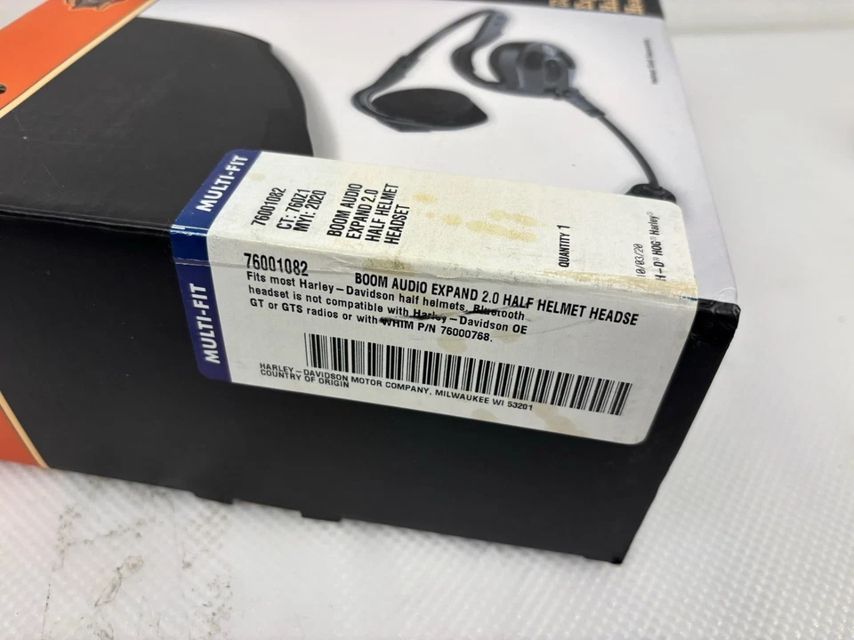 Harley Davidson Boom Audio Medio Casco Comunicación Auriculares Kit Negro 76001082 Foto 2 de 4