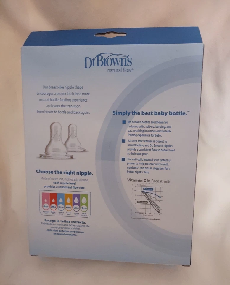 Biberón púrpura anticólicos Dr Brown's Natural Flow nivel uno paquete de tres 8 oz Foto 3 de 4