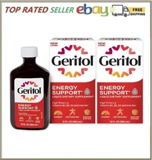 Geritol Liquid Energy Support 12 Fl Oz Pack of 2 High Potency B Vitamins Iron