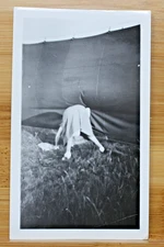 Woman Risque Bent Over Showing Backside Butt Tush Funny Vintage Snapshot Photo