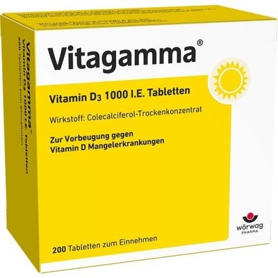 VITAGAMMA Vitamin D3 1.000 I.E. Tabletten 200 St. PZN 10751049