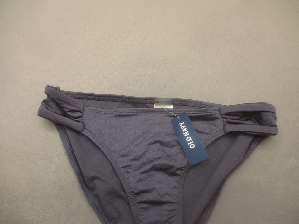 全新带标签 Old Navy S 码女式灰色弹力速干时尚 Cheeky 比基尼底部 1C — 第 2/4 张图片