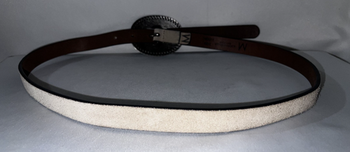 LUCKY BRAND Sz M Western Buckle Beige Suede Skinny Belt Cowgirl Western Festival - Picture 6 of 6