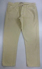J Brand Jeans Sadey Slim Straight Jeans Crop Ankle Mid Rise Light Yellow Size 29