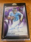 2025 Topps Chrome Black Cam Ward Auto /75 Titans ENCASED Purple!