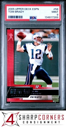 2005 UPPER DECK ESPN #58 TOM BRADY PATRIOTS PSA 9