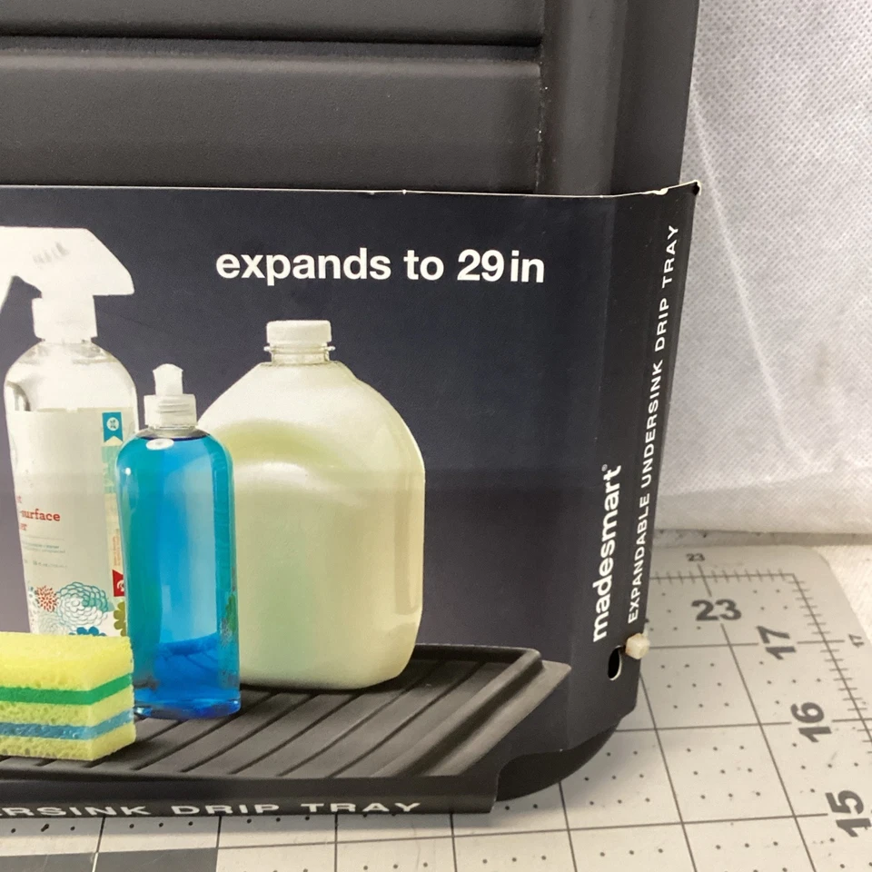 Bandeja de goteo expandible madesmart, organizador de almacenamiento debajo del fregadero, multiusos H... Foto 3 de 4