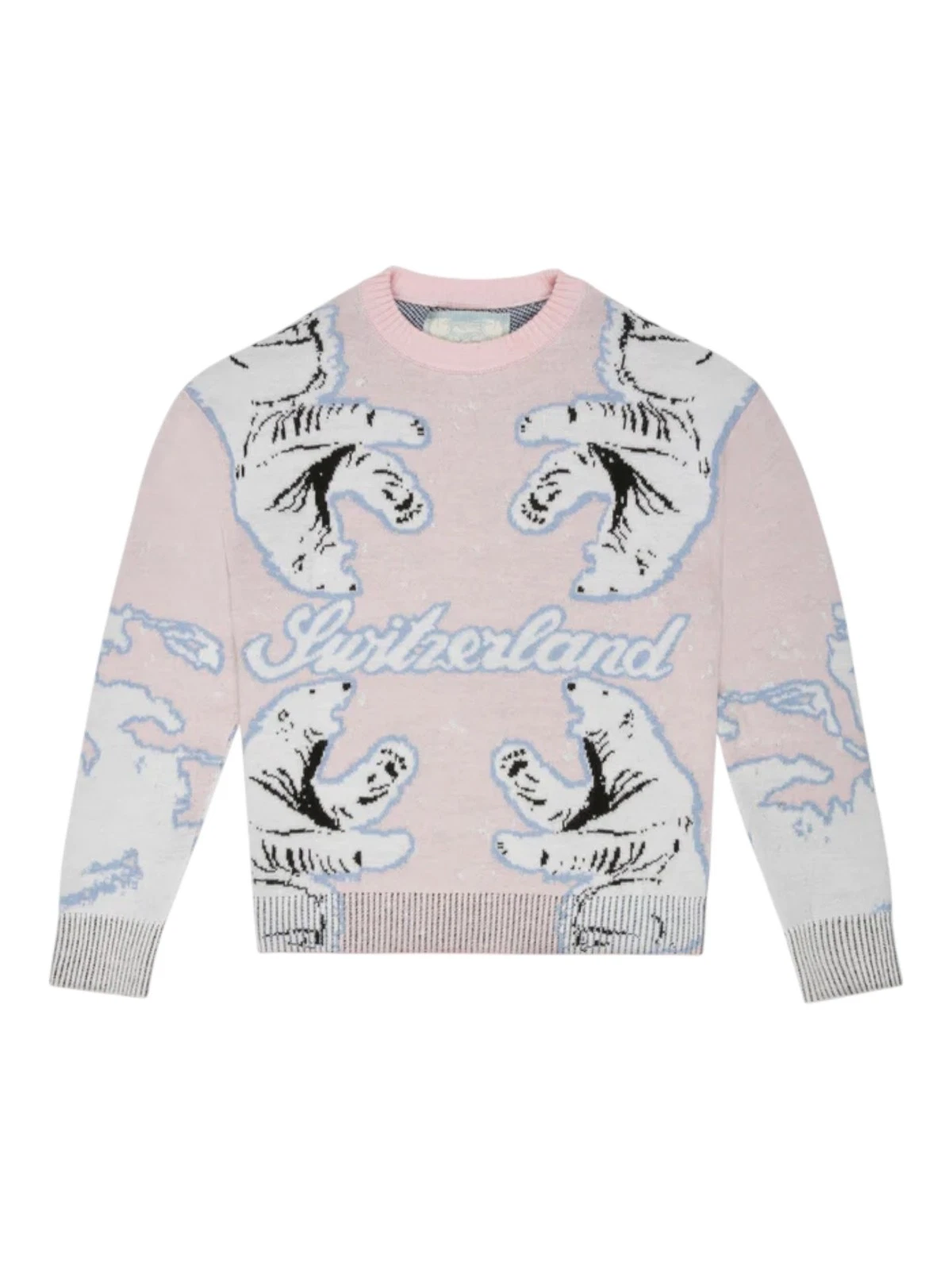 Bally 6302893 Men's Pink Bear Switzerland Wool Sweater MSRP $990