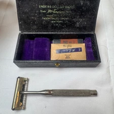 Enders Dollar Razor Set Vintage Safety Razor with Original Box and Blades
