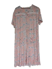 Joan Vass Women Cottagecore Floral Nightgown Sz 3X Pockets Buttons Soft Comfort