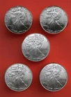 1987 1988 2010 2014 2026. American Silver Eagle Lot of 5 - BU. Uncirculated