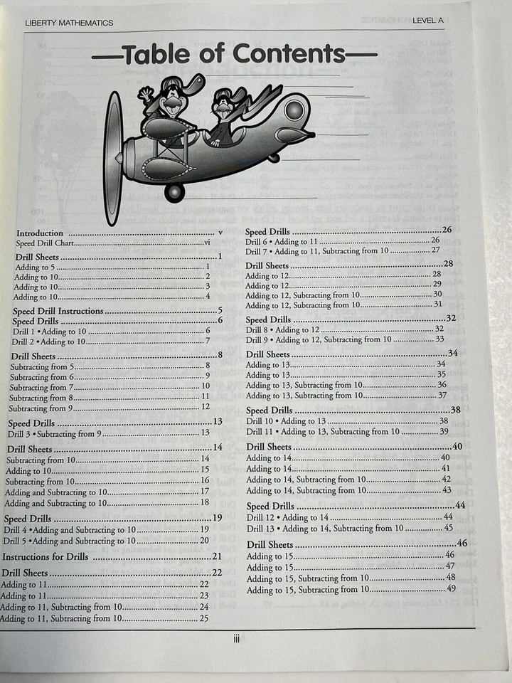 Liberty Mathematics Level A Drill Book~Christian Liberty~2004 Homeschool P6 04 - Image 3 of 4