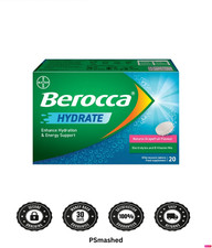 Image of Berocca Hydrate 20 Grapefruit Effervescent Flavour Tablets - FREE POSTAGE