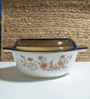 Vintage Pyrex England Country Autumn 8" Covered Casserole Dish 1970s
