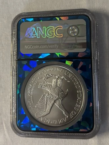 2026 American Silver Eagle NGC MS 70 Early Releases Blue Foil Core