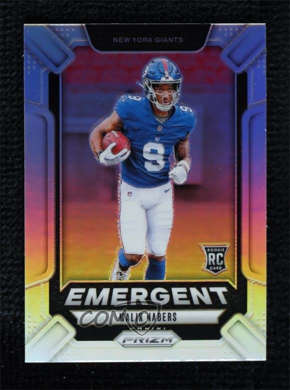 2024 Panini Prizm Emergent Silver Prizm Malik Nabers #6 Rookie RC