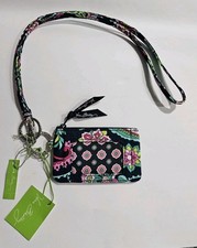 Vera Bradley Zip ID Case  Lanyard Petal Paisley Retired Print NWT
