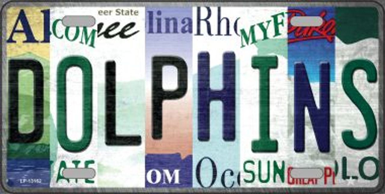 Dolphins Football Strip Art License Plate Metal Sign Wall Home Car Truck Decor