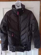 Sweaty Betty Size M Brown 70pc Down 30pc Feather Quilted Puffer Jacket Full Zip 