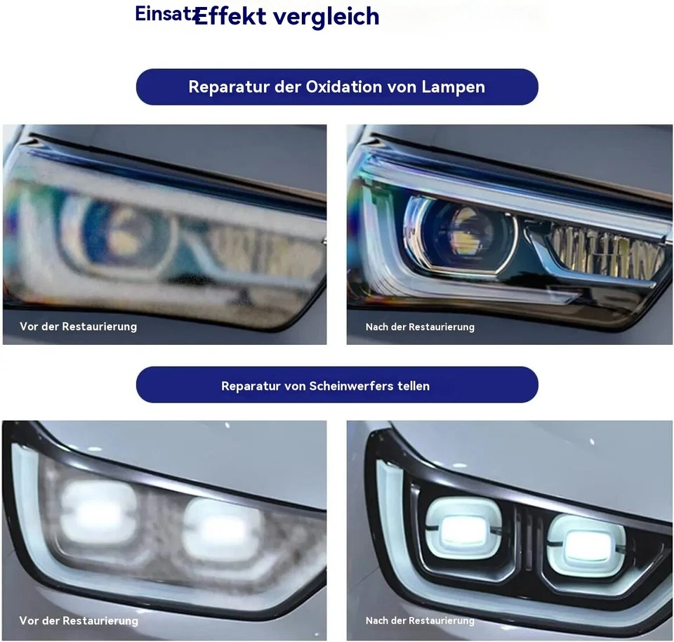 Scheinwerfer Wiederherstellung Set 800g Aufbereitung Politur Restauration Dampf - Bild 3 von 4