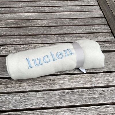 Pottery Barn Kids Cashmere Baby Blanket Monogrammed Ivory