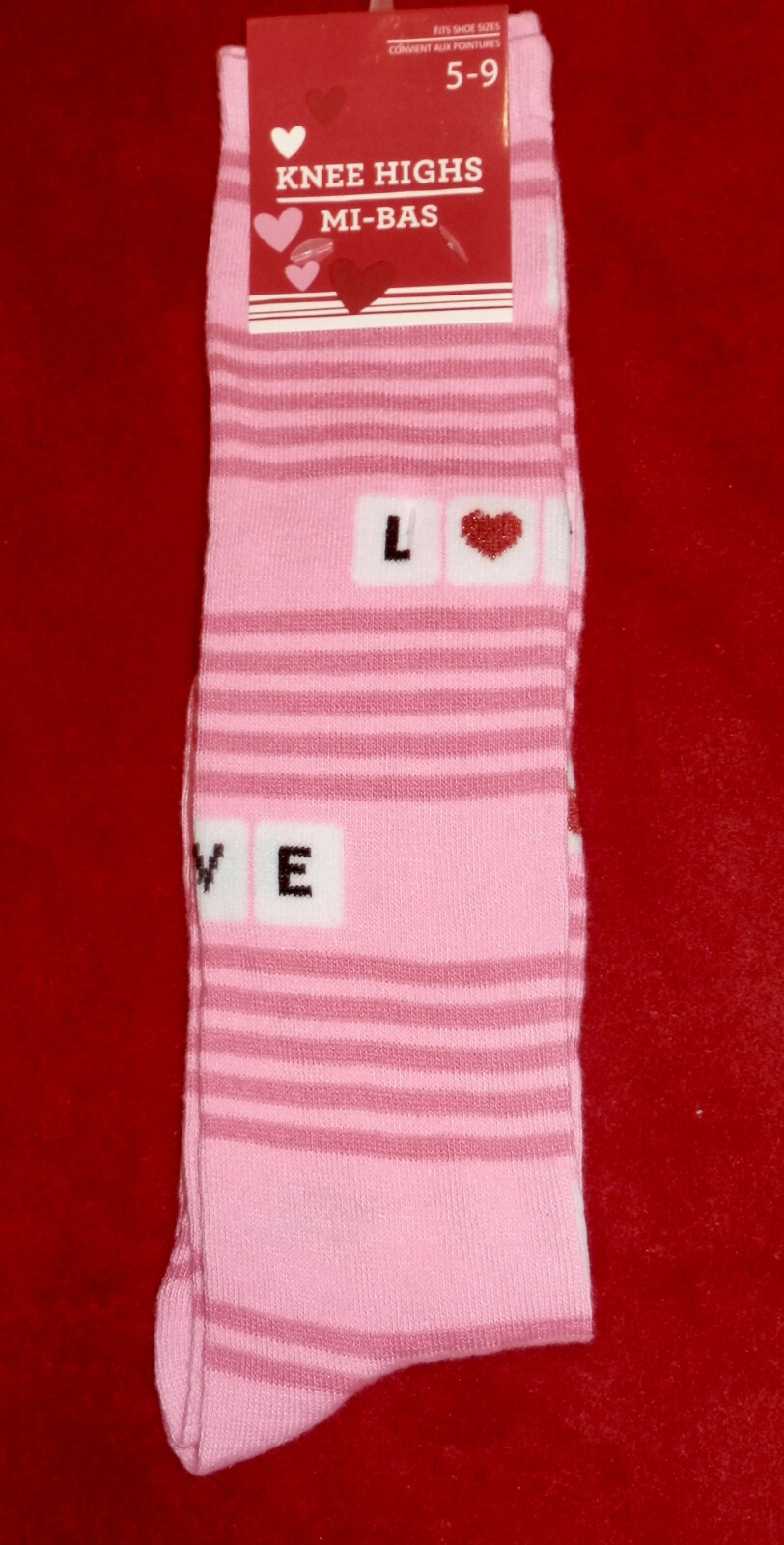 VALENTINE WOMEN'S KNEE HIGH SOCKS ** 6 STYLES ** SHOE SIZE 59 ** NEW