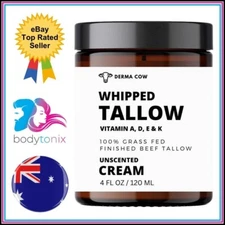 WHIPPED TALLOW CREAM 100% Grass Fed Moisturiser Dry Skin Anti Aging Cream 120ml