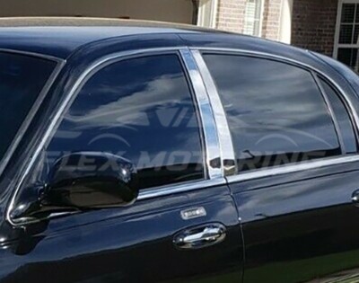 Chrome 4-Piece Pillar Post Trim For 1998-2011 Lincoln Town Car – 304 Stainless Steel, Made In USA