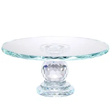11" Crystal Cake Display Stand Glass Fruit Plate Dessert Wedding Cake Birthday