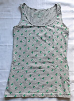 Graues Tanktop grün-rosa Kaktusmuster Marke ''ATMOSPHERE'' - Größe 38