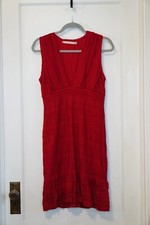 Chelsea & Violet Red Lace Tiered Deep V Mini Dress Bodycon Size Medium 
