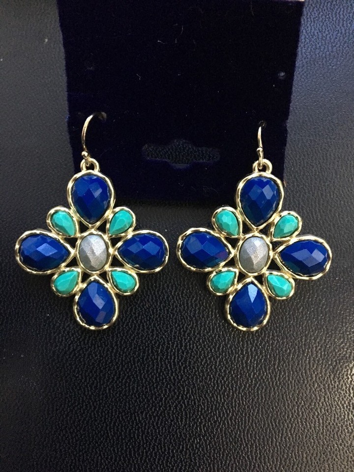 Solaris Statement Earrings, Aqua Glass main image 1
