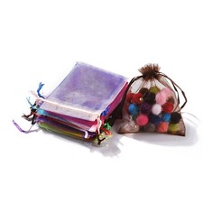 100x Mixed Color 12x9cm Premium Organza Wedding Favour Gift Bags Jewelry Pouches